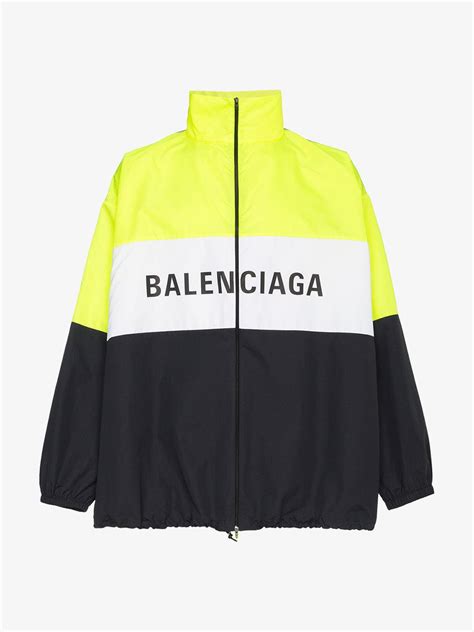 balenciaga logo zip up track jacket replica|balenciaga zip up.